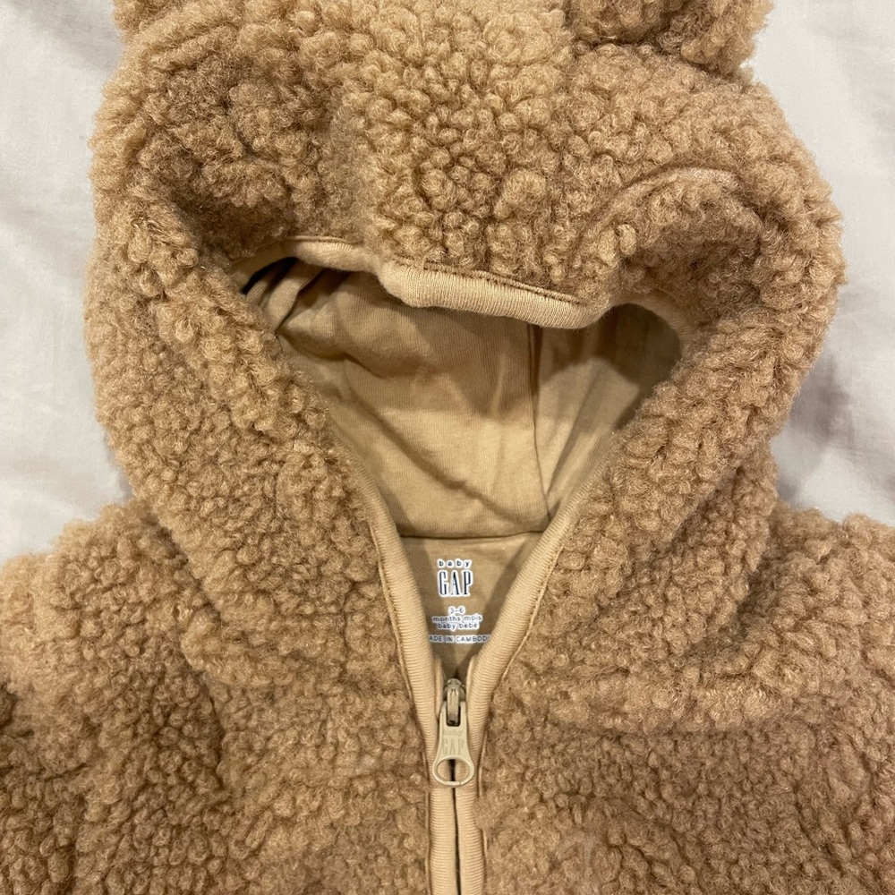 🐻 GAP Sherpa Bear Zip Jacket – 3–6 Months 🐻 - Picture 2 of 5